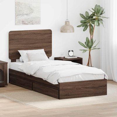 vidaXL Úložná posteľ Hnedý dub 75 x 190 cm Kompozitné drevo