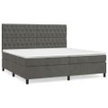vidaXL Posteľný rám boxspring s matracom tmavosivý 200x200 cm zamat