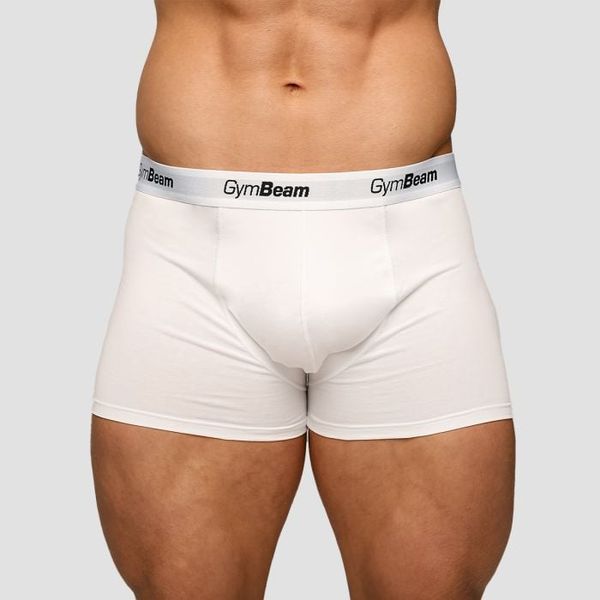 Pánske boxerky Essentials 3Pack White - GymBeam, veľkosť XL, veľkosť oblečenia XL