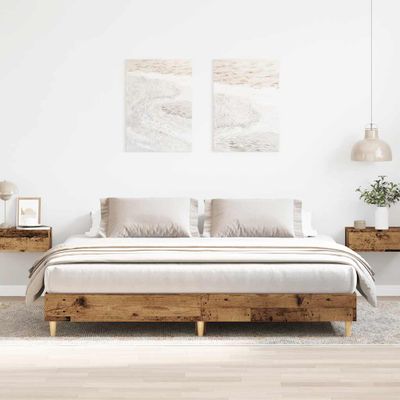 vidaXL Posteľný rám bez matraca staré drevo 160x200cm kompozitné drevo