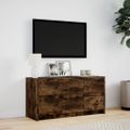 vidaXL TV stolík s LED dymový dub 100x34x50 cm kompozitné drevo