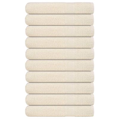 vidaXL Uteráky FROGN 10 ks krémové 100x200 cm 360 g/m²