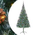 vidaXL Umelý vianočný stromček s 300 LED-i Zelená 210 cm PVC a oceľ