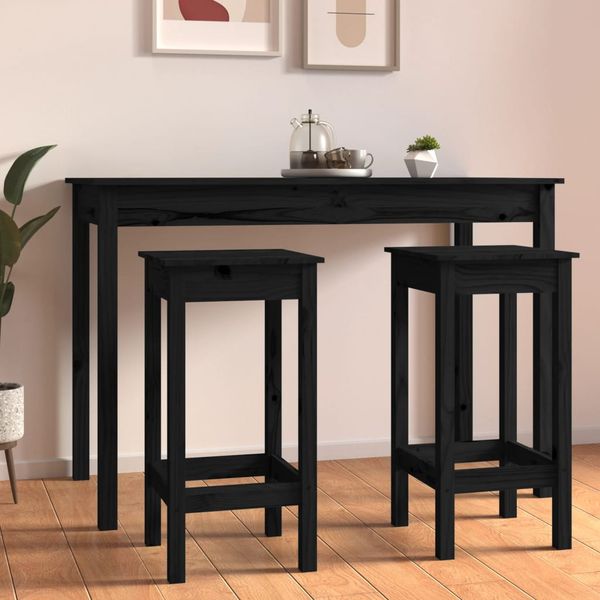 vidaXL Barové stoličky 2 ks čierne 40x40x78 cm borovicový masív<br />