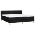 vidaXL Posteľný rám boxspring s matracom čierny 180x200 cm látka