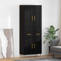 vidaXL Highboard Čierny dub 69,5 x 34 x 180 cm Kompozitné drevo