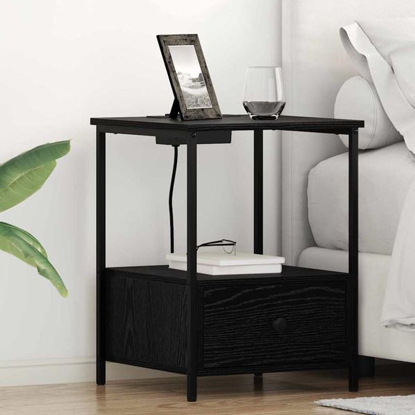 vidaXL Nočný stolík 2 pcs Čierny dub 42 x 41 x 56 cm Kompozitné drevo