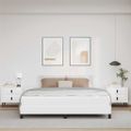 vidaXL Rám postele s matracmi Čistá biela 180 x 200 cm látka