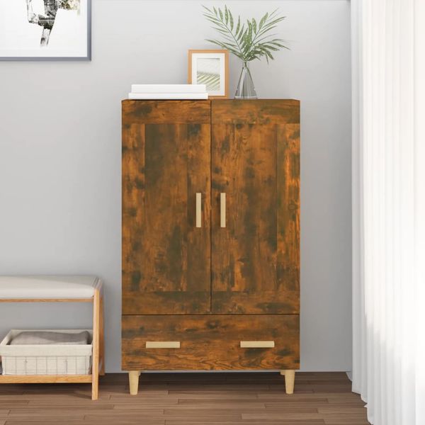 vidaXL Vysoká skrinka dymový dub 70x31x115 cm spracované drevo