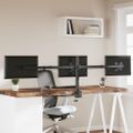 vidaXL Držiak na tri monitory čierny oceľový VESA 75/100 mm