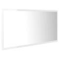 vidaXL LED kúpeľňové zrkadlo lesklé biele 90x8,5x37 cm akryl