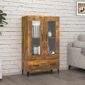 vidaXL Kredenc dymový dub 70x31x115 cm spracované drevo
