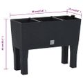 vidaXL Vyvýšený záhradný kvetináč antracitový 60x25x46 cm PP ratan