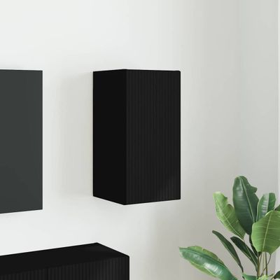 vidaXL TV nástenná skriňa Čierna 30 x 31 x 60 cm Kompozitné drevo