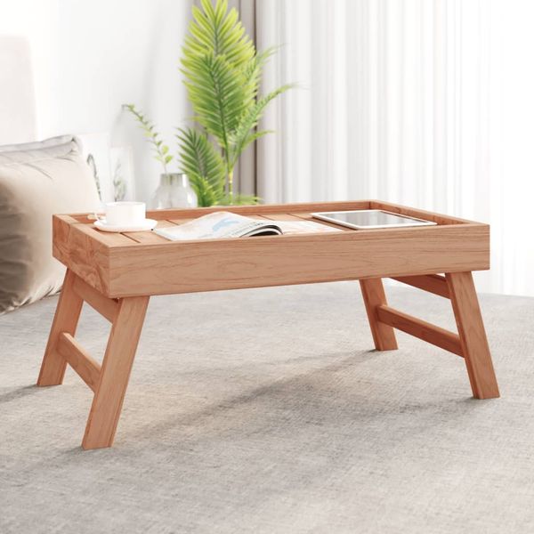 vidaXL Skladací podnos 55x35x25 cm tíkový masív