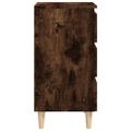 vidaXL Nočné stolíky nohy z masívneho dreva 2 ks dymový dub 40x35x69cm