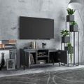 vidaXL TV stolík kovové nohy lesklý sivý 103,5x35x50 cm