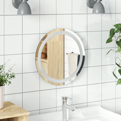 vidaXL Zrkadlo do kúpeľne s LED Priehľadná Ø 40 cm tvrdené sklo