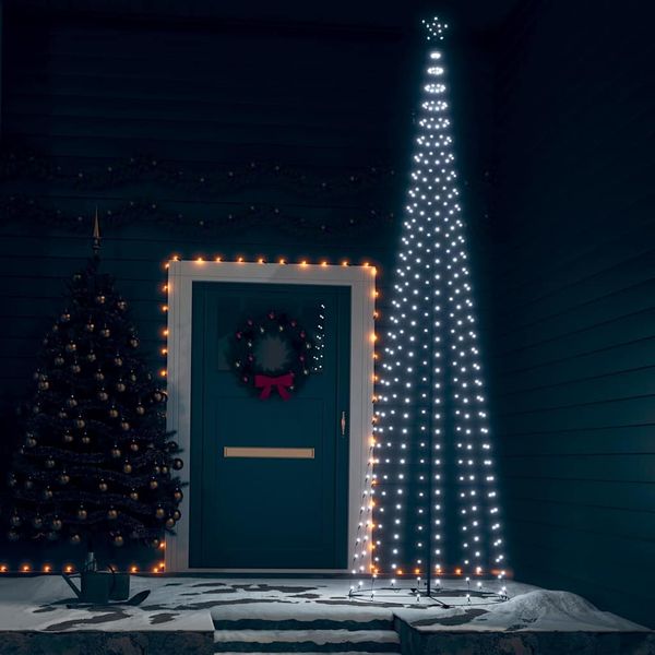 vidaXL Vianočný stromček, kužeľ 400 LED studené biele svetlo 100x360cm