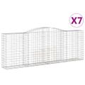 vidaXL Oblúkové gabionové koše 7 ks 400x50x140/160 cm pozink. železo