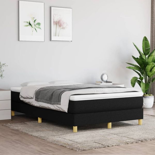 vidaXL Posteľný rám s boxspringom čierna 120x200 cm látka
