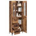 vidaXL Highboard Staré drevo 69,5 x 34 x 180 cm Kompozitné drevo