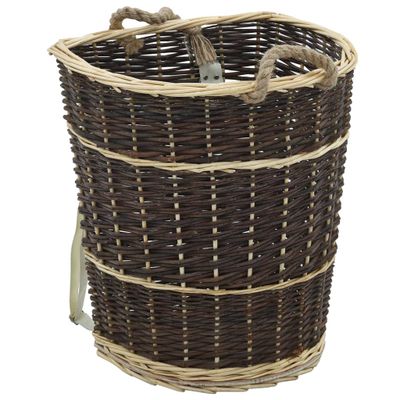 vidaXL Košík s popruhmi na palivové drevo 44,5x37x50 cm prírodná vŕba