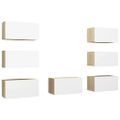 vidaXL TV skrinky 7 ks biele a dub sonoma 30,5x30x60 cm drevotrieska