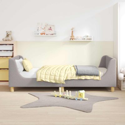 vidaXL Detský rám na posteľ s čelom Svetlosivá 90x190 cm Bouclé