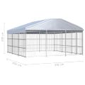 vidaXL Vonkajšia voliéra pre psy so strechou 450x450x200 cm
