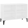 vidaXL TV stolík nohy z kovu biely 69,5x30x50 cm