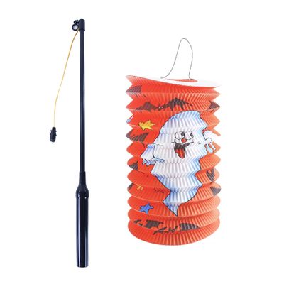 Lampion Halloween duch 15 cm so svietiacou paličkou 40 cm
