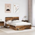 vidaXL Rám postele Staré drevo 140 x 190 cm Kompozitné drevo