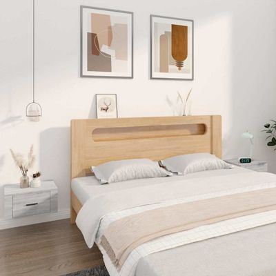vidaXL Nástenné nočné stolíky 2 ks sivé dub sonoma 50x36x25 cm