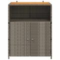 vidaXL Skrinkový Sivá 70 x 50 x 87 cm Polyester a Roly Rattan