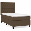 vidaXL Posteľný rám boxsping s matracom hnedý 80x200 cm látka