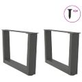 vidaXL Nohy konferenčného stolíka v tvare V, 2 ks, antracitové, 50 x (30-31,3) cm, oceľ