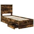 vidaXL Rám postele Dymová dub 75 x 190 cm Inžinierske drevo
