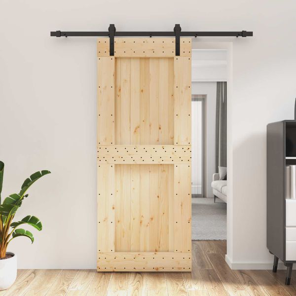 vidaXL Posuvné dvere Prírodná a čierna 85 x 210 cm