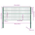 vidaXL Plotový panel so stĺpikmi, železný 176,5x80 cm, zelený