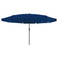 vidaXL Záhradný slnečník 395 x 395 x 245 cm Polyester Okrúhly Azurblue