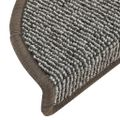 vidaXL Schodové rohože 15 ks 56x17x3 cm sivé, polkruhové