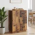 vidaXL Servírovacia skriňa so zásuvkou Staré drevo 66 x 34,5 x 87 cm