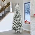 vidaXL Umelý vianočný stromček Biela 240 cm PVC a plast a oceľ a PE