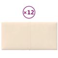 vidaXL Nástenné panely 12 ks krémové 30x15 cm zamat 0,54 m²