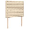 vidaXL Boxspring posteľ s matracom a LED krémová 120x190 cm látka