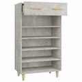 vidaXL Botník betónovo sivý 60x35x105 cm spracované drevo