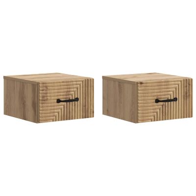 vidaXL Nástenná nočná skrinka 2 pcs Dub artisan 34,5 x 33 x 20 cm