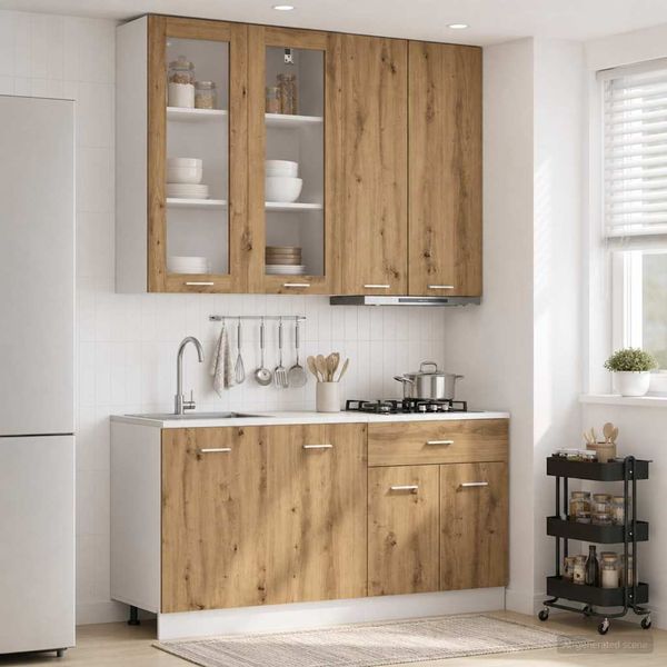 vidaXL Kuchynská jednotka LYON 4 ks Dub artisan Kompozitné drevo