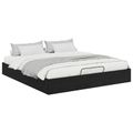 vidaXL Otomanový posteľný rám s úložiskom Čierny Dub 203 x 180 x 25 cm